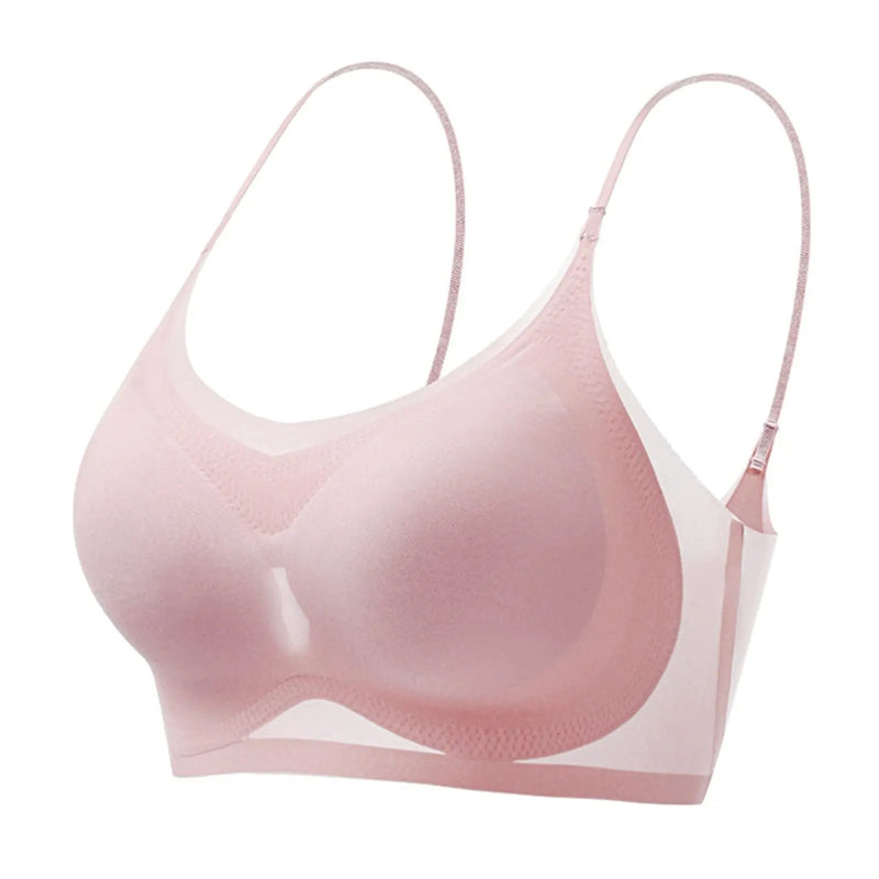 Sutiã push-up sexy feminino sem costura ultrafino de seda gelada